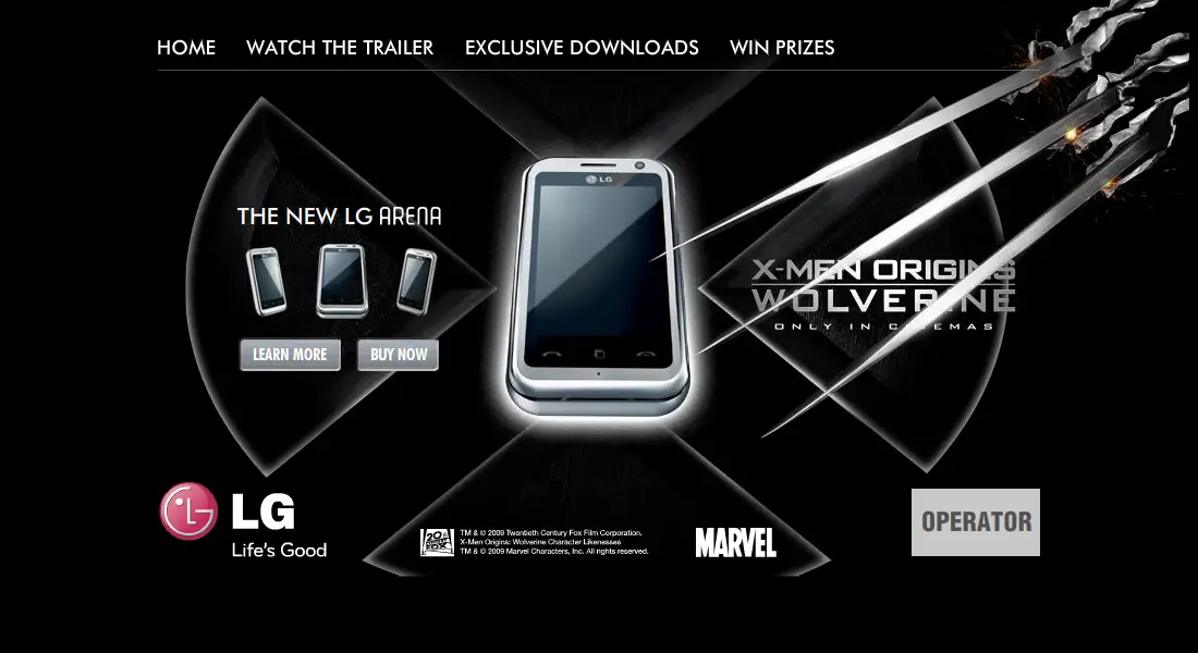 Wolverine microsite for LG