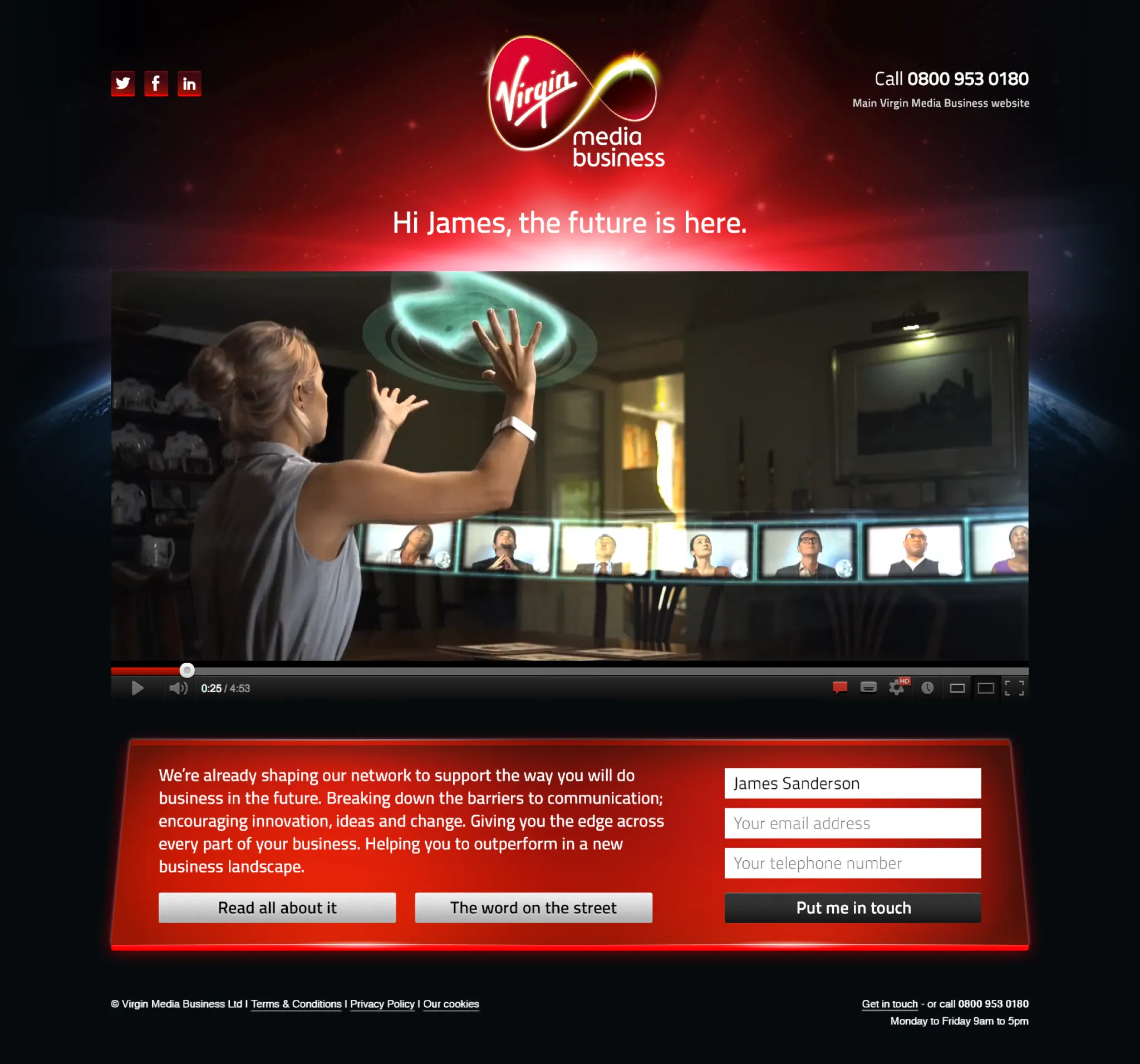 Virgin Media Business microsite