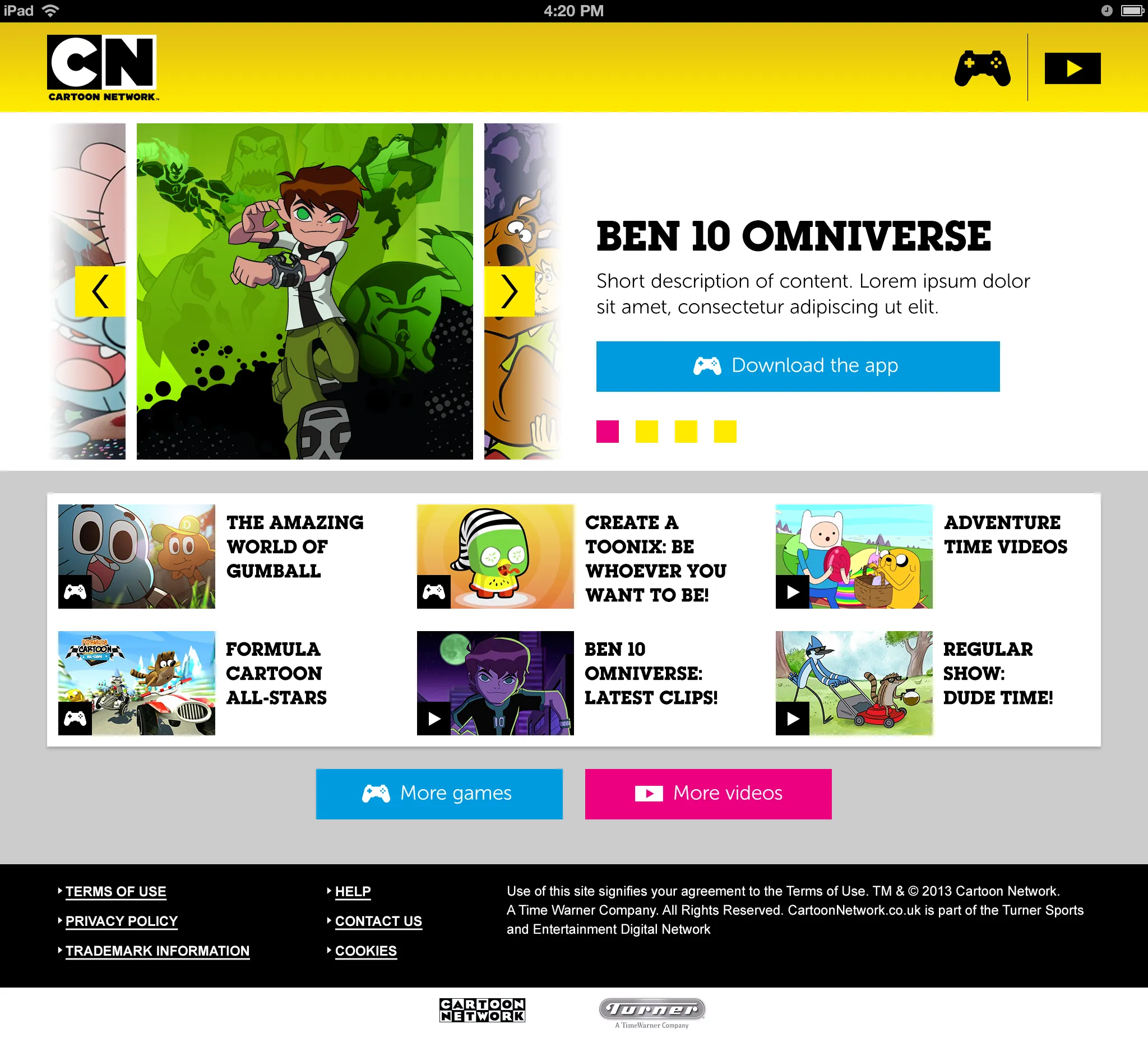Cartoon Network website proposal