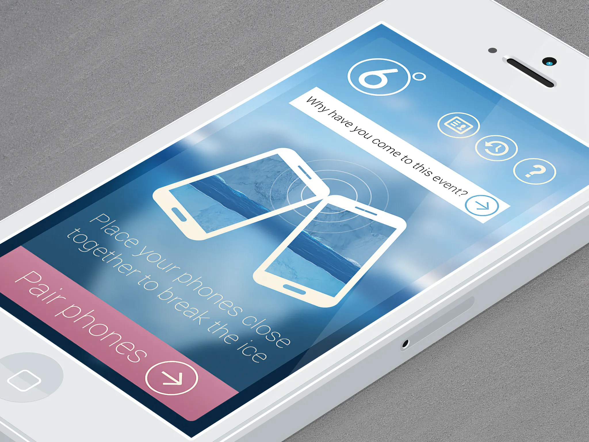 6 degrees icebreaking app concept